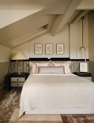 Image may contain Architecture Building House Housing Indoors Loft Room Bed Furniture and Home Decor